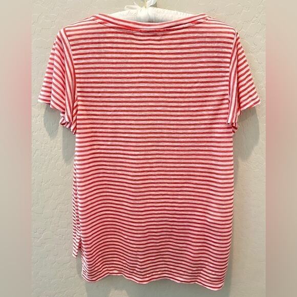 TOMMY BAHAMA | Red White Striped Tee Shirt Top Modal Blend Stretch | Small - Picture 4 of 6